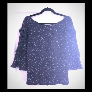 Anthropologie Maeve Top 3/4 Ruffle Sleeves Sz 4
